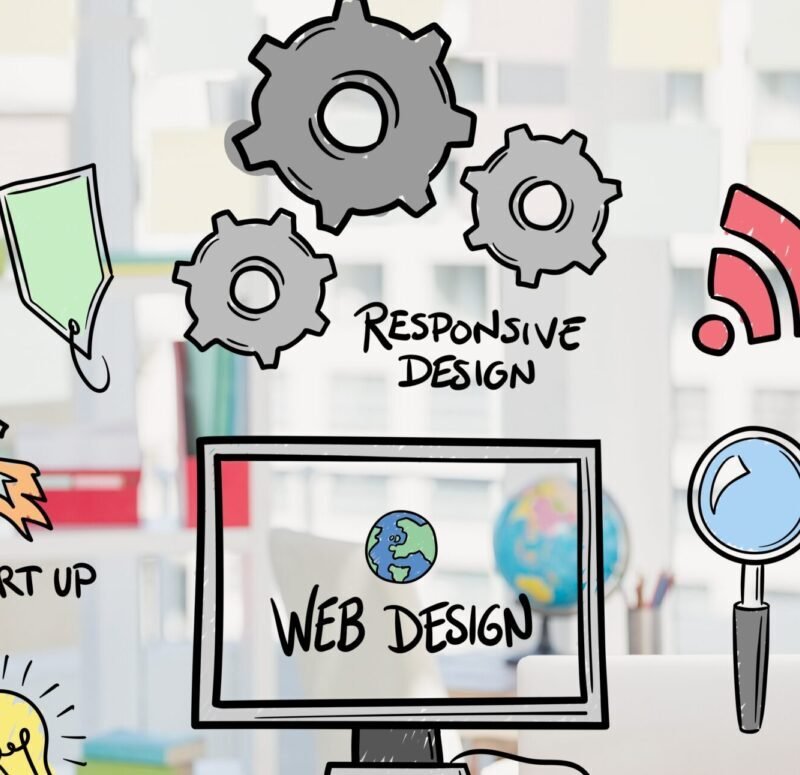 digital composite of business graphics with office background Website Design Services in NYC, USA | Titletronix